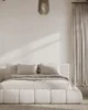 Mirela Off White Upholstered Platform Bed in UAE – Zohaib Furniture