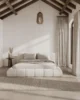 Mirela Off White Upholstered Platform Bed in UAE – Zohaib Furniture