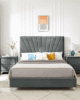 Amber Wingback Velvet Bed in UAE – Zohaib Furniture